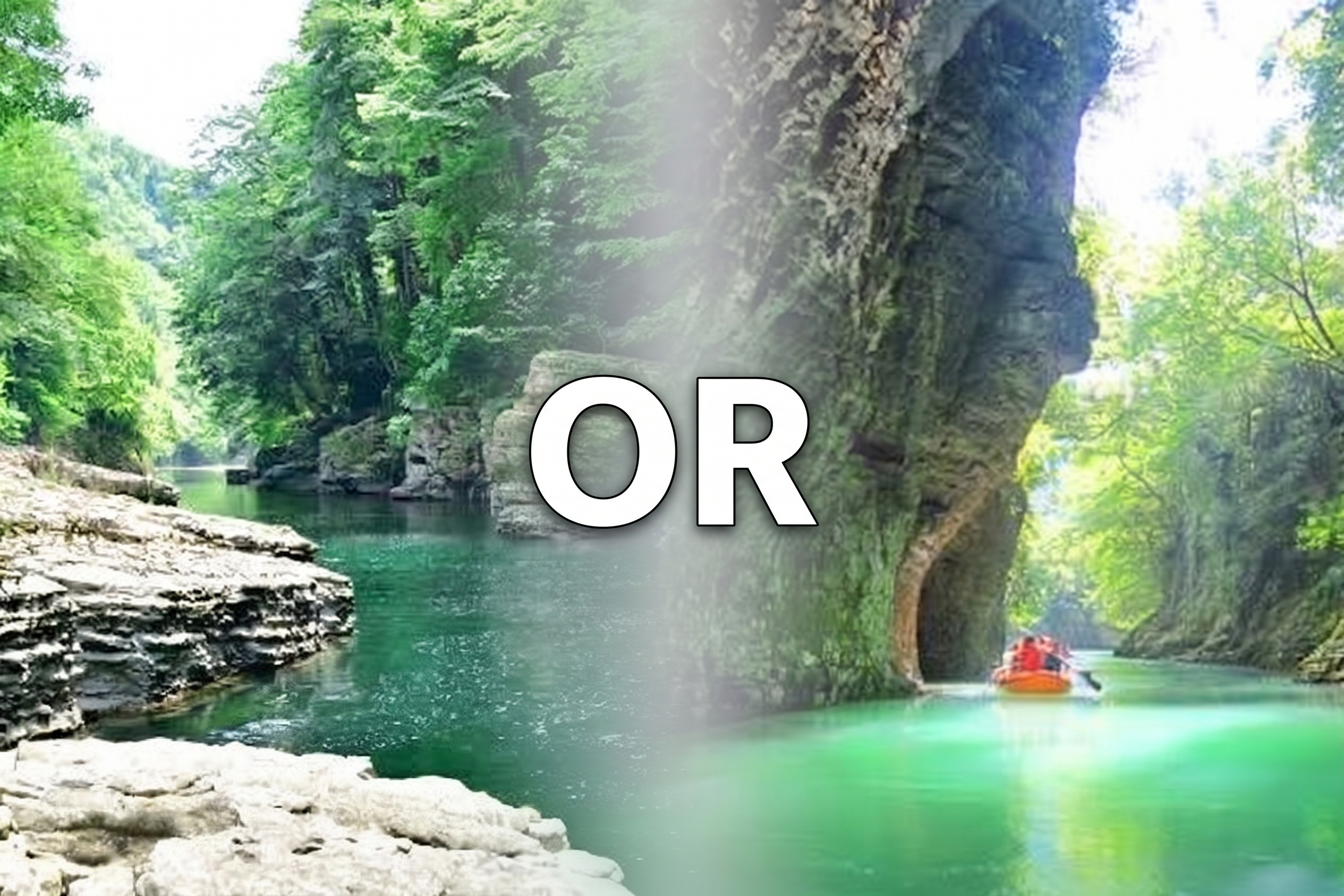 Beautiful azure waters of a Georgian canyon